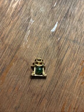Gold Pagoda Pendant with Green Stone - Women Jewelry